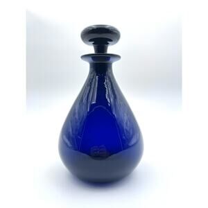 Cobalt Blue Glass Bottle with Stopper